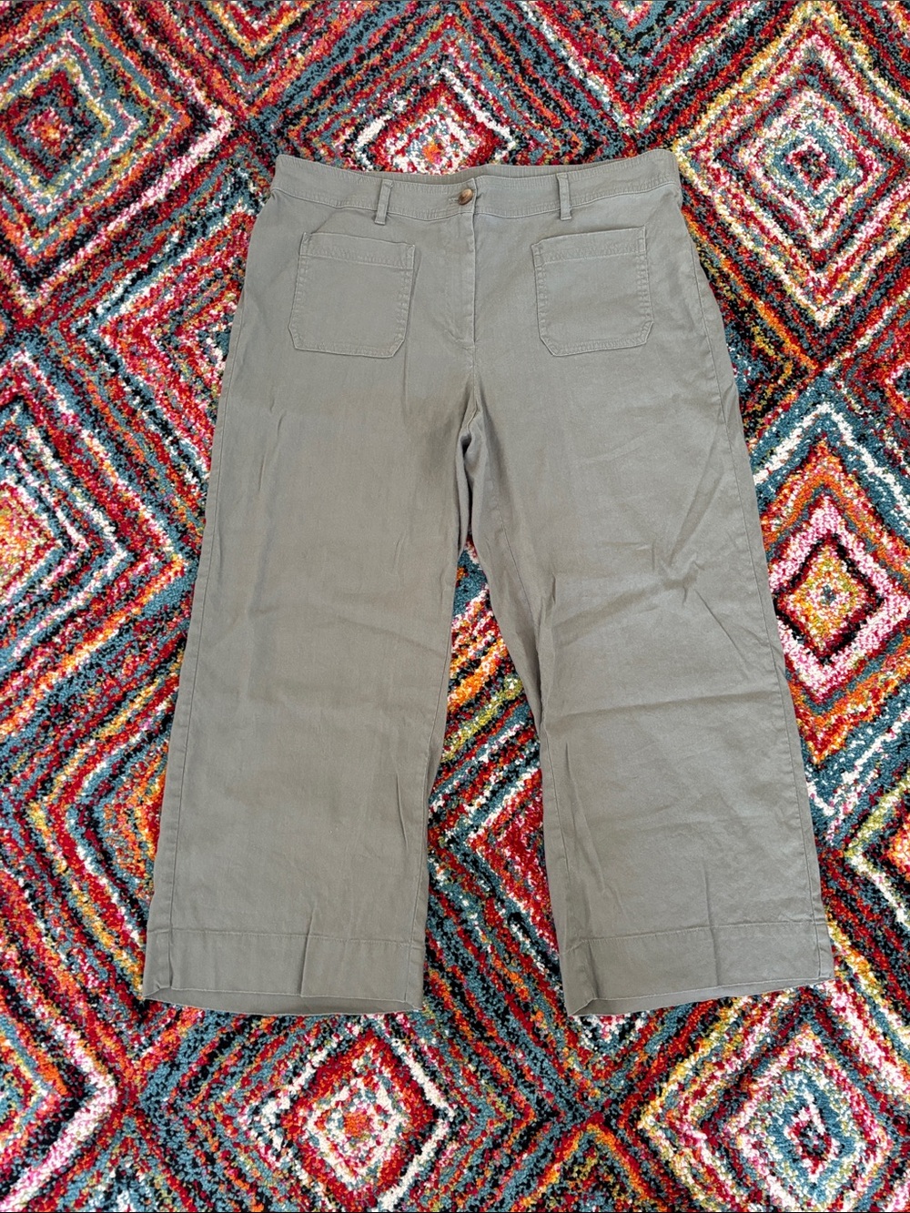 J. Jill Women's Wide-Leg Chino Pants in Olive